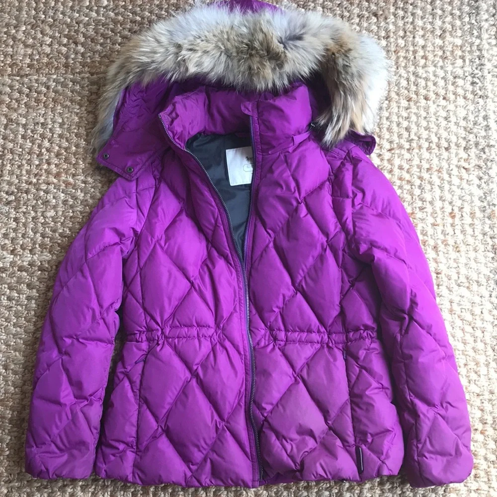 COACH Legacy Fur Trim 85 Percent Down Puffer Coat. Fur Trim. Size Large